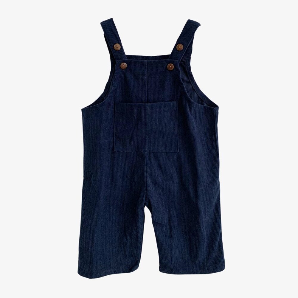 NWT Cute Boys Corduroy Overalls Dungarees Romper Pants Navy Blue 3-6M